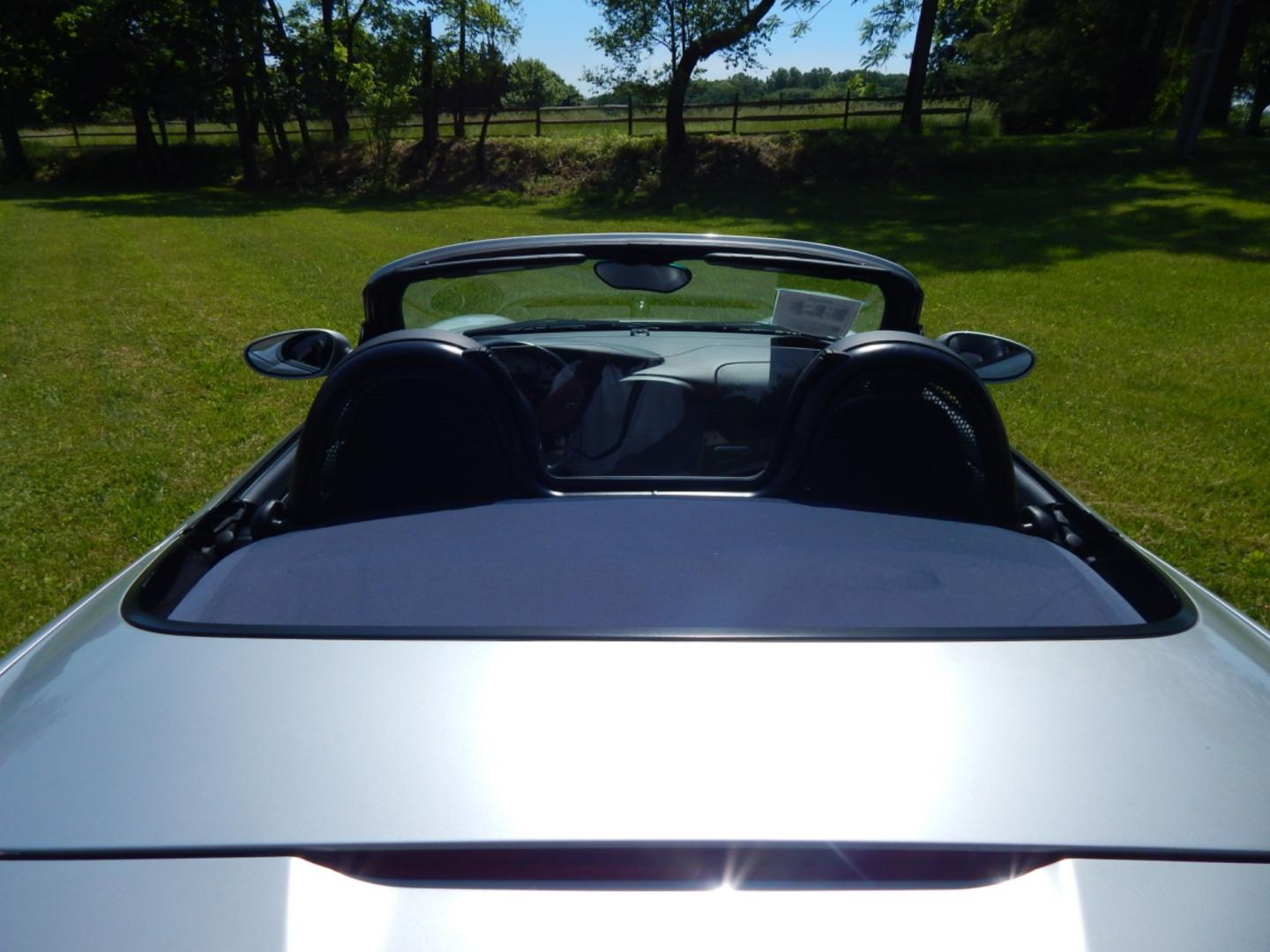 2003 Silver /Blue Leather Porsche Boxster S (WP0CB29873U) with an 3.2L H6 DOHC 24V engine, 6 speed manual transmission, located at 6528 Lower York Road, New Hope, PA, 18938, (215) 862-9555, 40.358707, -74.977882 - Here we have a beautiful Porsche Boxster S with only 18,200 miles that is in pristine condition. This Porsche runs and drives like it did when it was brand new. Options on this beautiful convertible include: 3.2L 6 cylinder engine, rear wheel drive, 6 speed manual transmission, blue leather, 2 mast - Photo#50